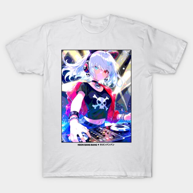 Japanese Anime Girl Streetwear - DJ T-Shirt by Neon Bang Bang